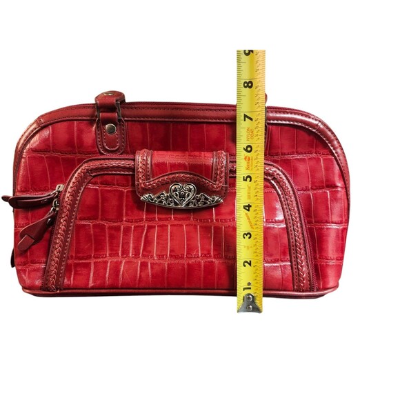 M.C. Marc Chantal Red Crocodile Embossed Leather Shoulder Handbag Purse *Read - Picture 14 of 16